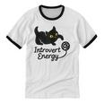 Introvert Energy Cat Love Cat Meme Unisex Cotton Ringer T-Shirt