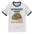 Introvert Mode Activated Low Social Battery Box Turtle Unisex Cotton Ringer T-Shirt Introvert Mode Activated Low Social Battery Box Turtle Unisex Cotton Ringer T-Shirt