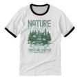 Introvert Nature Lover Introverted Forest Lover & Tree Unisex Cotton Ringer T-Shirt