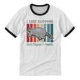 Introvert Raccoon Animal Lover Trash Panda Antisocial Retro Unisex Cotton Ringer T-Shirt