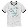 Introvert But Willing To Discuss Crocheting Unisex Cotton Ringer T-Shirt