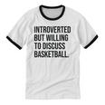 Introverted Basketball Player Basketball Introvert Unisex Cotton Ringer T-Shirt Introverted Basketball Player Basketball Introvert Unisex Cotton Ringer T-Shirt