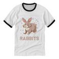 Introverted Rabbits Bunny Lover Rabbit Introvert Unisex Cotton Ringer T-Shirt
