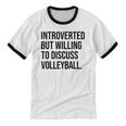 Introverted Volleyball Player Volleyball Introvert Unisex Cotton Ringer T-Shirt