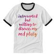 Introverted Willing To Discuss Red Platy Introvert Unisex Cotton Ringer T-Shirt