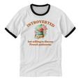 Introvert's Passion For French Patisserie Macarons Unisex Cotton Ringer T-Shirt