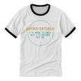 Introvirtuous Retro Pixel Funny Introvert Quote Unisex Cotton Ringer T-Shirt