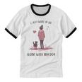 I Just Want To Be Alone With My Dog For Introvert Dog Mom Unisex Cotton Ringer T-Shirt