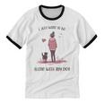 I Just Want To Be Alone With My Dog For Introvert Dog Mom Unisex Cotton Ringer T-Shirt