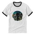 Just Me And My Yeti Retro Sunset Mountain Hiking Introvert Unisex Cotton Ringer T-Shirt Just Me And My Yeti Retro Sunset Mountain Hiking Introvert Unisex Cotton Ringer T-Shirt
