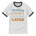 Knitting Now Minimal Socializing Introvert Vintage Unisex Cotton Ringer T-Shirt Knitting Now Minimal Socializing Introvert Vintage Unisex Cotton Ringer T-Shirt