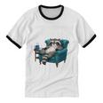 Lazy Raccoon Sarcastic Introvert Humor Japanese Animal Unisex Cotton Ringer T-Shirt