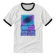 Lofi Reverie Analog Dreams Pixel 90s Desktop VHS Nostalgia Unisex Cotton Ringer T-Shirt