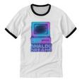 Lofi Reverie Analog Dreams Pixel 90s Desktop VHS Nostalgia Unisex Cotton Ringer T-Shirt