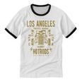 Los Angeles Hotrods Automotive Nostalgia Distressed Unisex Cotton Ringer T-Shirt Los Angeles Hotrods Automotive Nostalgia Distressed Unisex Cotton Ringer T-Shirt