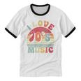 I Love 70's Music Retro Style Nostalgia Cassette 1970s Party Unisex Cotton Ringer T-Shirt