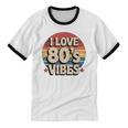 I Love 80’s Vibes Retro 80s Style Vintage Sunset Nostalgia Unisex Cotton Ringer T-Shirt I Love 80’s Vibes Retro 80s Style Vintage Sunset Nostalgia Unisex Cotton Ringer T-Shirt