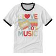 I Love 90's Music Retro Style Nostalgia Cassette 1990s Party Premium Tri-Blend Unisex Cotton Ringer T-Shirt I Love 90's Music Retro Style Nostalgia Cassette 1990s Party Premium Tri-Blend Unisex Cotton Ringer T-Shirt