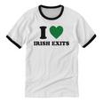 I Love Irish Exits St Patrick's Day Introvert Party Unisex Cotton Ringer T-Shirt I Love Irish Exits St Patrick's Day Introvert Party Unisex Cotton Ringer T-Shirt