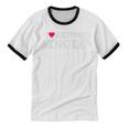 I Love Being Single Red Heart Anxious & Introvert Girl Club Unisex Cotton Ringer T-Shirt