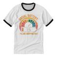 Low Social Battery Introvert Energy Unisex Cotton Ringer T-Shirt