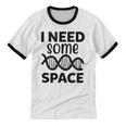 I Need Some Space Introvert Astronaut Science Unisex Cotton Ringer T-Shirt