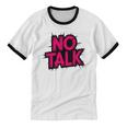 No Small Talk Zone – Introvert Quote Unisex Cotton Ringer T-Shirt