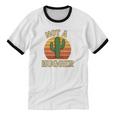 Not A Hugger Cactus Retro Sunset No Hugging Introvert Unisex Cotton Ringer T-Shirt