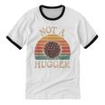 Not A Hugger Retro Sea Urchin Sarcastic Introvert Unisex Cotton Ringer T-Shirt