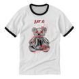 Not A Hugger Teddy Bear Antisocial Introvert Unisex Cotton Ringer T-Shirt Not A Hugger Teddy Bear Antisocial Introvert Unisex Cotton Ringer T-Shirt