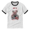 Not A Hugger Teddy Bear Antisocial Introvert Unisex Cotton Ringer T-Shirt Not A Hugger Teddy Bear Antisocial Introvert Unisex Cotton Ringer T-Shirt