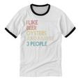 Oysters And Beer Lovers Introvert Quote Vintage Retro Unisex Cotton Ringer T-Shirt Oysters And Beer Lovers Introvert Quote Vintage Retro Unisex Cotton Ringer T-Shirt