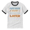 Paper Mache Now Minimal Socializing Introvert Vintage Unisex Cotton Ringer T-Shirt