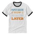Paper Mache Now Minimal Socializing Introvert Vintage Unisex Cotton Ringer T-Shirt
