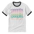 People Not a Big Fan Sarcastic Introvert Humor Unisex Cotton Ringer T-Shirt
