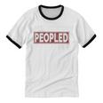All Peopled Out Introvert Joke Sarcastic Quote Premium Tri-Blend Unisex Cotton Ringer T-Shirt