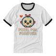 Pixel Art Pet Y2K Retro Vintage Digital Nostalgia Y2K Tech Unisex Cotton Ringer T-Shirt