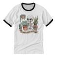 Plant Introvert Gardener Houseplant Botanical Women Men Kids Unisex Cotton Ringer T-Shirt