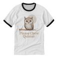 Please Chew Quieter Introvert Christmas Bird Lover Unisex Cotton Ringer T-Shirt