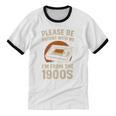 Please Be Patient I'm From The 1900s – Vintage Tape Premium Unisex Cotton Ringer T-Shirt