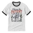 Please Be Patient I'm From The 1900s Cowboy Skeleton Unisex Cotton Ringer T-Shirt