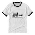 Please Be Patient I'm From The 1900s Oxen And Wagon Premium Unisex Cotton Ringer T-Shirt