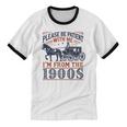 Please Be Patient With Me I'm From The 1900s Retro Nostalgic Premium Unisex Cotton Ringer T-Shirt