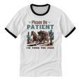 Please Be Patient I'm From The 1900s Stagecoach Western Vint Unisex Cotton Ringer T-Shirt Please Be Patient I'm From The 1900s Stagecoach Western Vint Unisex Cotton Ringer T-Shirt