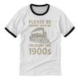 Please Be Patient With Me I'm From The 1900s Steam Train Premium Unisex Cotton Ringer T-Shirt