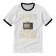 Please Be Patient With Me I'm From The 1900s Television Set Premium Unisex Cotton Ringer T-Shirt