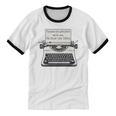 Please Be Patient With Me I'm From The 1900s Typewriter Premium Tri-Blend Unisex Cotton Ringer T-Shirt