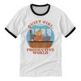 Quiet Girl Productive World Introvert Office Staff Secretary Unisex Cotton Ringer T-Shirt