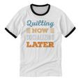 Quilting Now Minimal Socializing Introvert Vintage Unisex Cotton Ringer T-Shirt Quilting Now Minimal Socializing Introvert Vintage Unisex Cotton Ringer T-Shirt