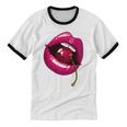 Rainbow Lips With a Cherry In The Mouth 80s Nostalgia Premium Tri-Blend Unisex Cotton Ringer T-Shirt Rainbow Lips With a Cherry In The Mouth 80s Nostalgia Premium Tri-Blend Unisex Cotton Ringer T-Shirt